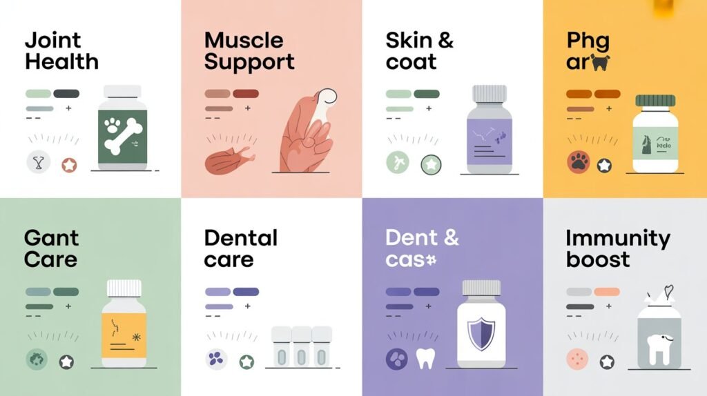 Comparison of best senior dog supplements features and benefits