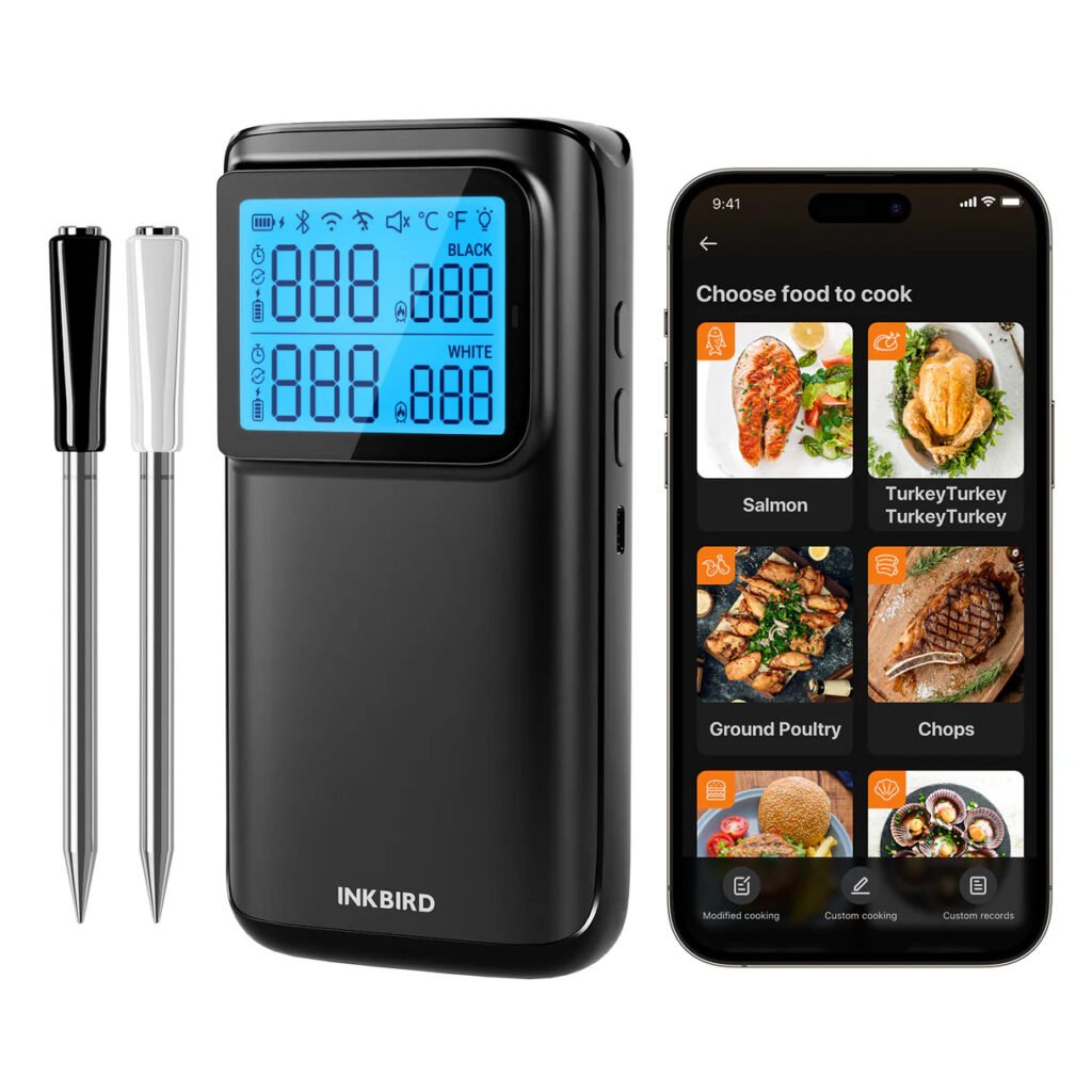 INKBIRD INT-12E-BW wireless meat thermometer with mobile app monitoring