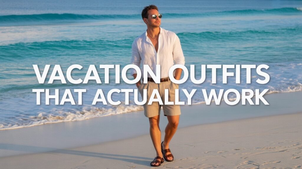Best beach vacation outfits for men summer travel mens beach vacation outfits summer 2026 lightweight shirt shorts sunglasses style