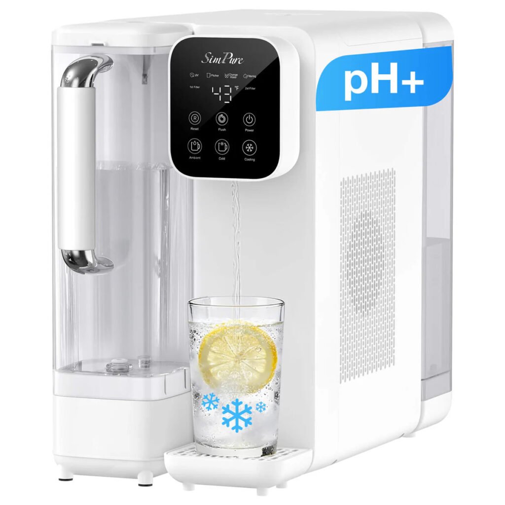 SimPure Y11C-A 6 stage countertop reverse osmosis water filtration system with remineralization and cold water function