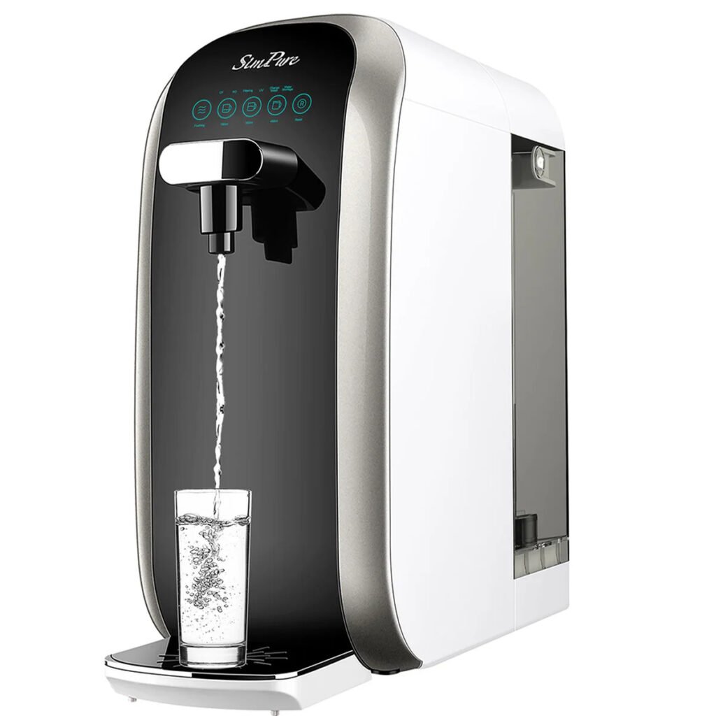 SimPure Y7P-BW 5-stage countertop reverse osmosis water filtration system providing clean drinking water without installation