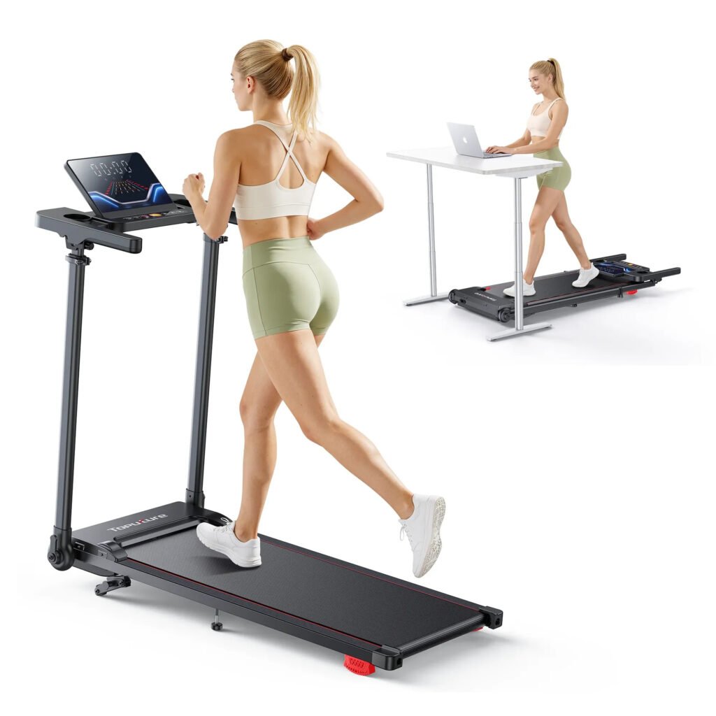 Toputure TP7 foldable treadmill with adjustable handrail for small space home workouts