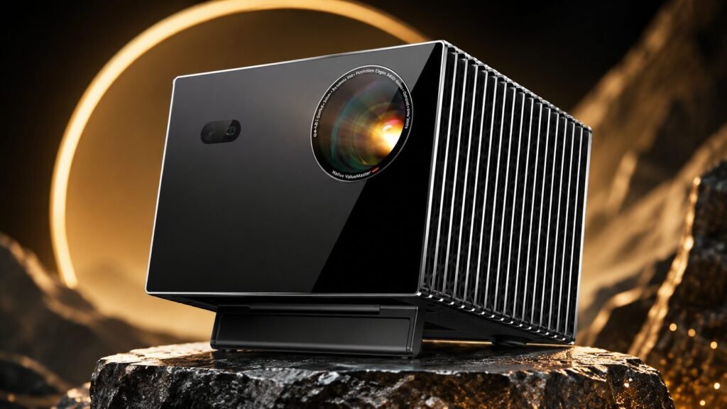 Valerion VisionMaster Max premium 4K RGB laser projector designed for high-end home theater and gaming performance.