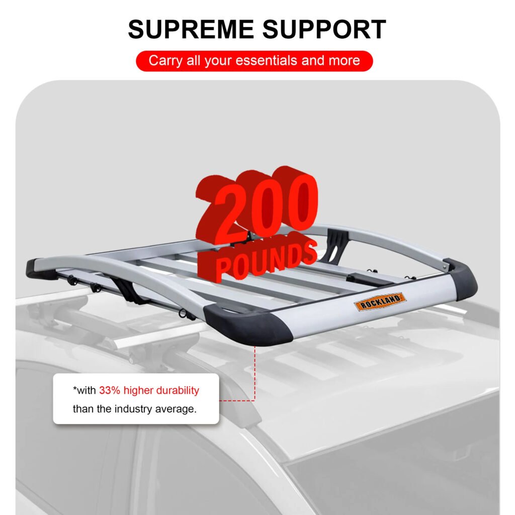 200 lbs aluminum roof rack cargo basket for suv and truck universal rooftop storage carrier durable lightweight design