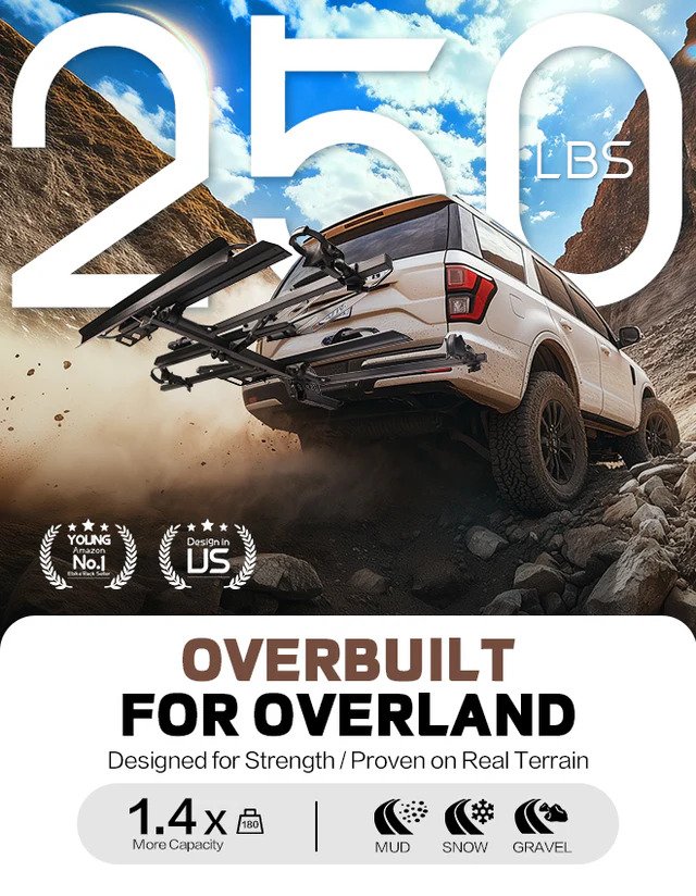 3 bike hitch e-bike rack with ramp foldable design heavy duty carrier for electric bikes secure transport with tilt function