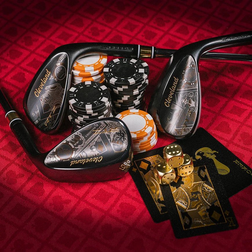 Cleveland SWAG High Roller RTZ Black Satin wedge golf club close up showing premium finish and precision grooves