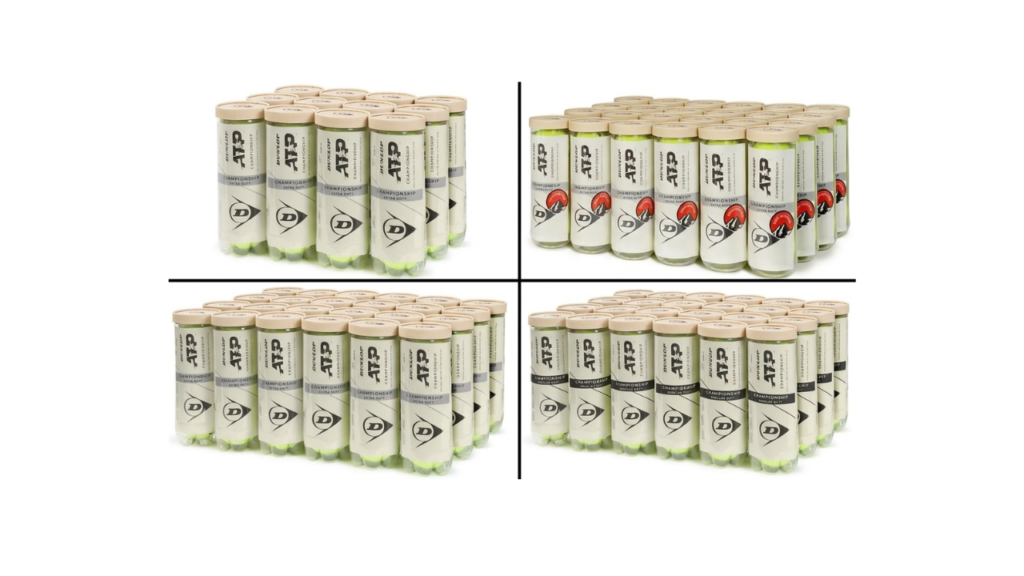 Dunlop ATP Championship tennis balls used for practice basket training with durable felt and long-lasting bounce