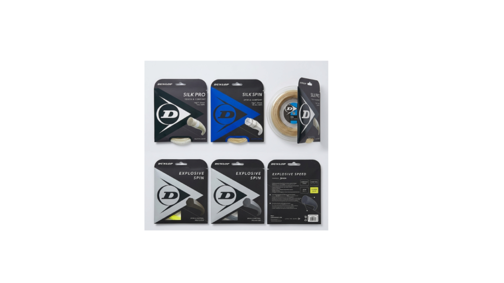 Dunlop Silk Pro multifilament tennis string close-up showing soft fibers designed for comfort and arm-friendly performance