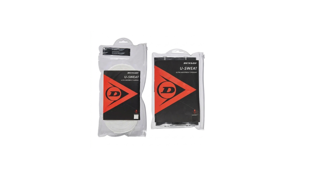 Dunlop U-Sweat tennis grip close up showing sweat absorbent texture for anti slip performance during matches