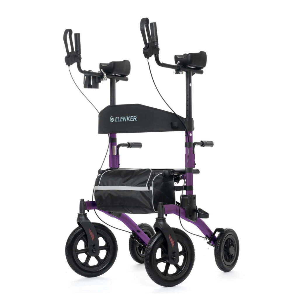 Elenker HFK-9240-2 all terrain dual brake upright walker 12 inch wheels Elenker HFK-9240-2 upright walker with 12 inch wheels and dual brakes for all terrain mobility and posture support