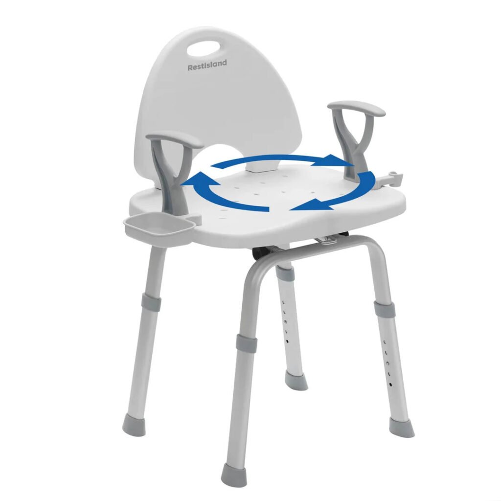 Elenker KLD-3329 360 swivel heavy duty shower chair for bathroom safety Elenker KLD-3329 360 degree swivel shower chair heavy duty bathroom safety seat for elderly stability and comfort