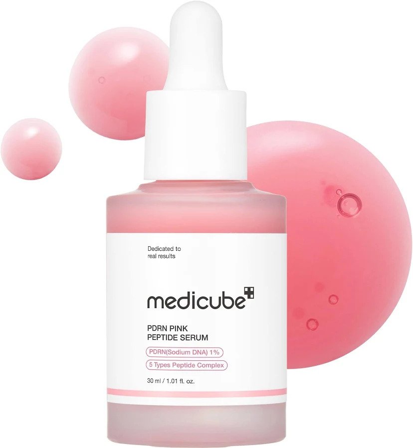 Medicube PDRN Pink Peptide Serum for anti-aging skincare with hydration and skin repair benefits