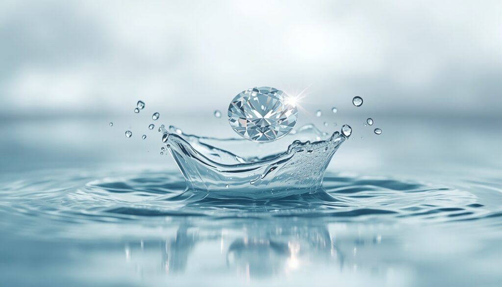 Eco-friendly lab-grown diamond facility using closed-loop cooling systems to conserve water during CVD diamond production with sustainable technology.