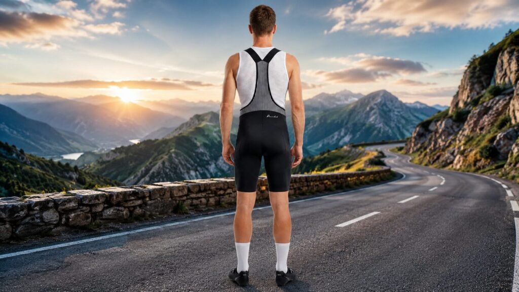Men's performance long-distance cycling bibs designed for endurance riding with ergonomic fit and all-day comfort.