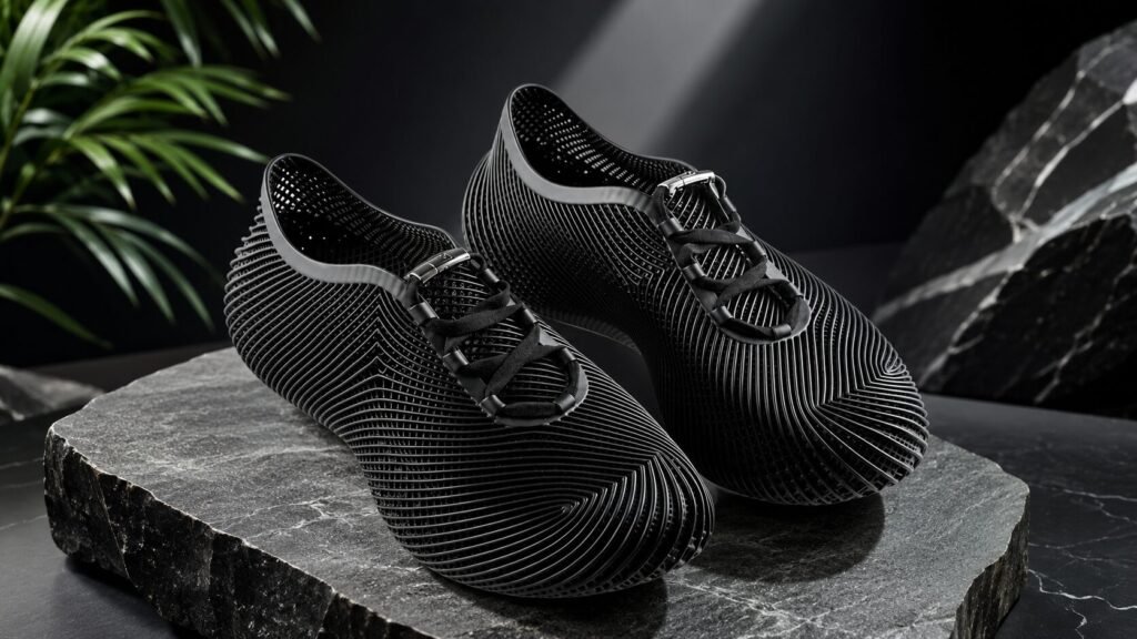 Nexbie Aeroraise 3D printed sneakers featuring an innovative lattice midsole, lightweight construction, and modern athletic design.