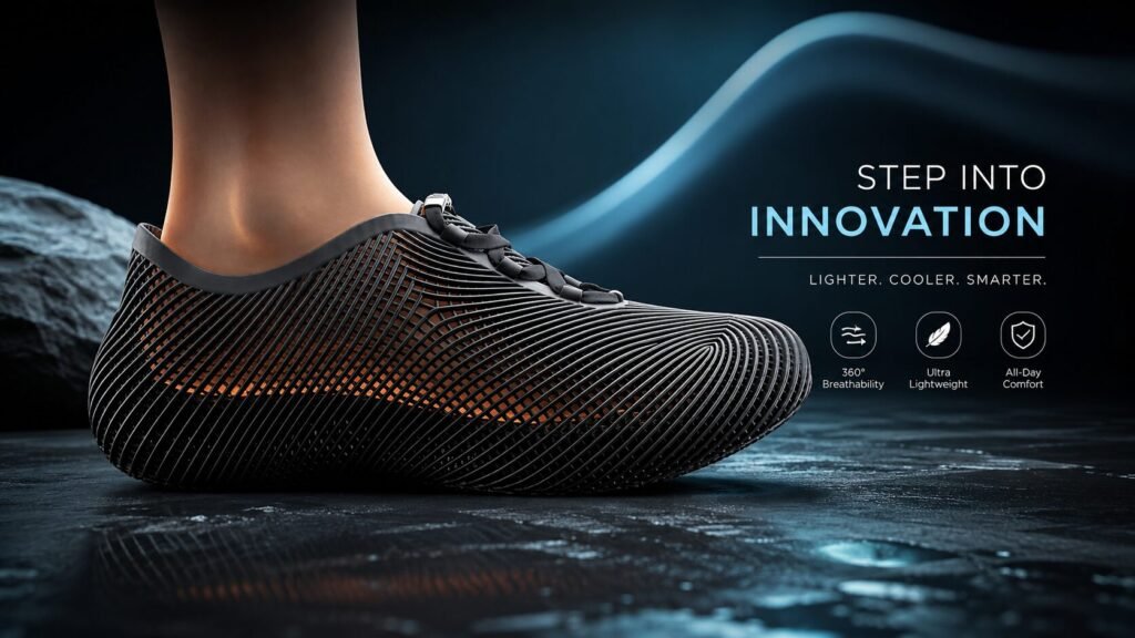 Modern slip-on sneaker with a sock-like fit, seamless construction, and sleek contemporary design.
