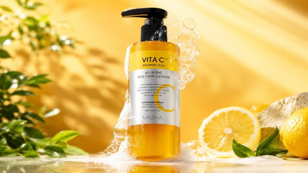Vita C Brightening K-Beauty skincare routine kit featuring vitamin C-enriched products for radiant, glowing skin.