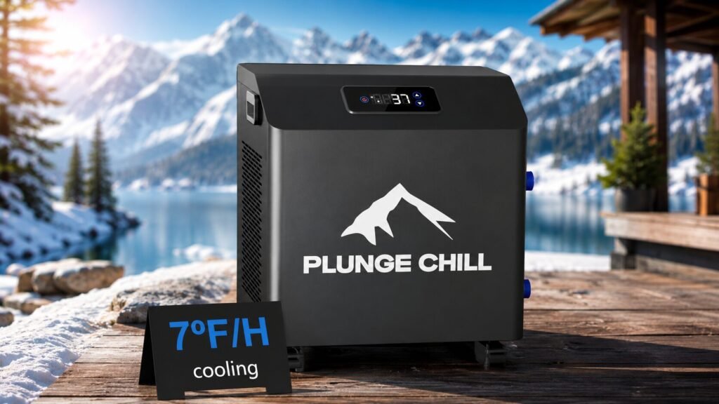 1HP cold plunge chiller cooling an ice bath to 36°F for fast recovery