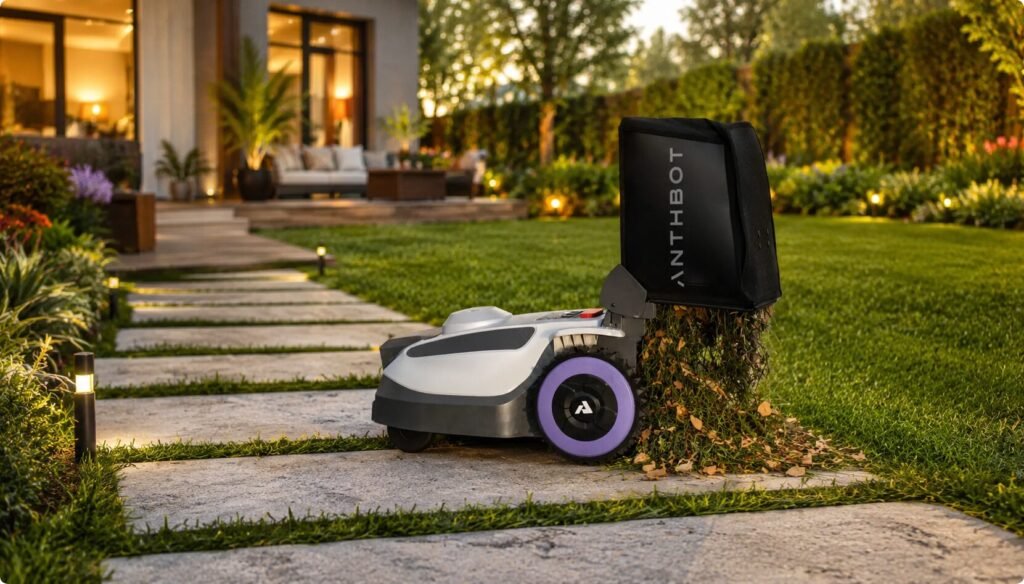 ANTHBOT N Series robot lawn mower creating a clean and neatly trimmed lawn with precise cutting