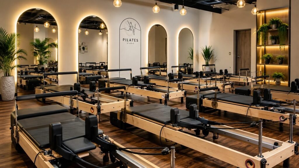Janet Elite 2.0 foldable Pilates reformer machine for home gym with space-saving design
