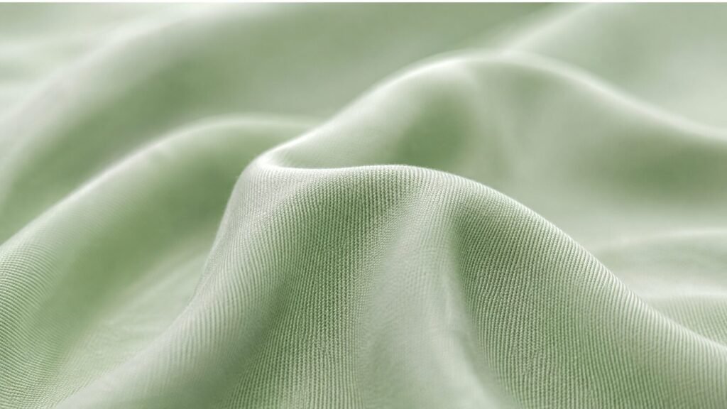 Macro close-up of smooth Lyocell fabric texture.