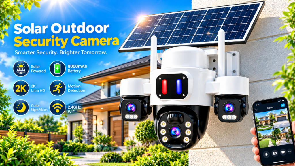GUDFIDELIO solar outdoor security camera mounted for home surveillance