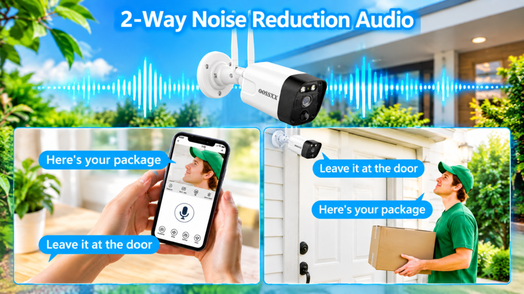 OOSSXX 10 inch NVR monitor with wireless security camera app remote access