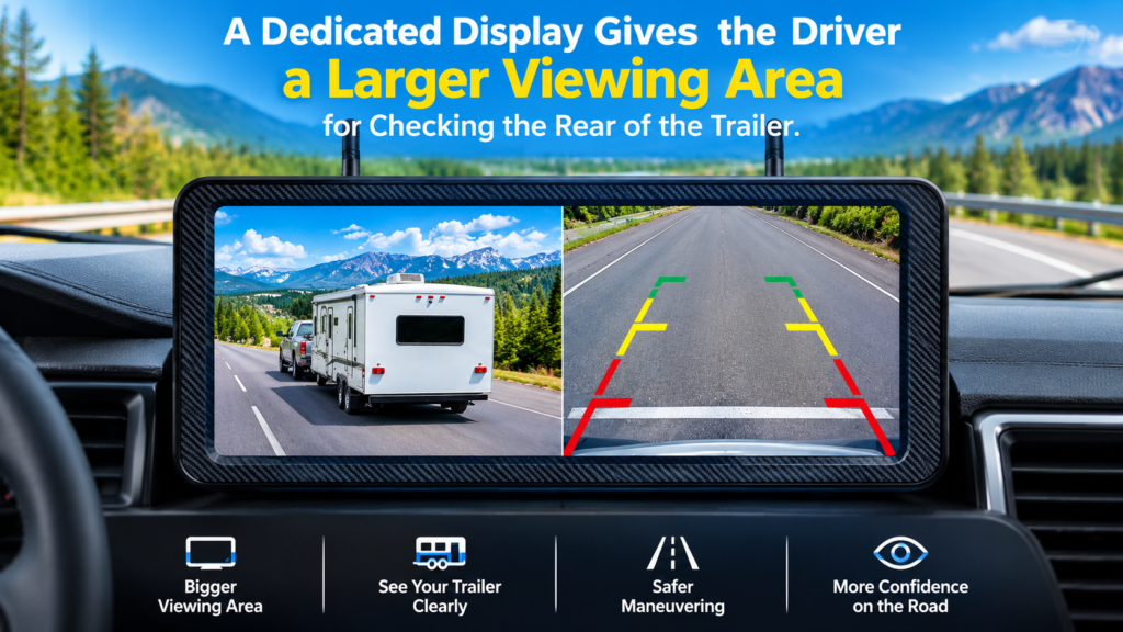Yakry Y33 RV backup camera lens and 7-inch wireless monitor